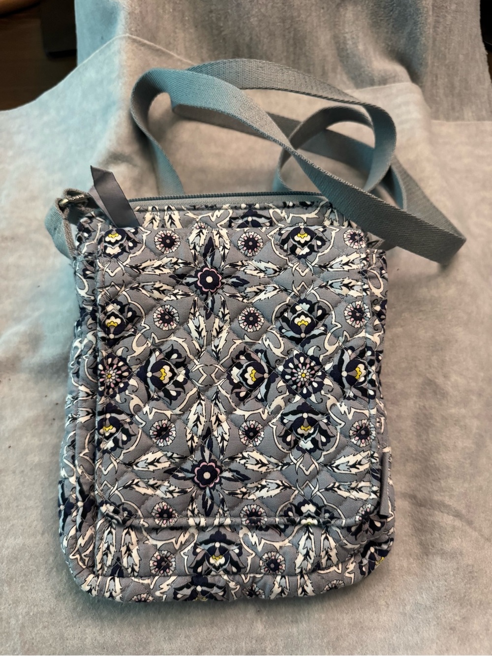 Vera Bradley Quilted Crossbody - Blue Floral Medallion Purse